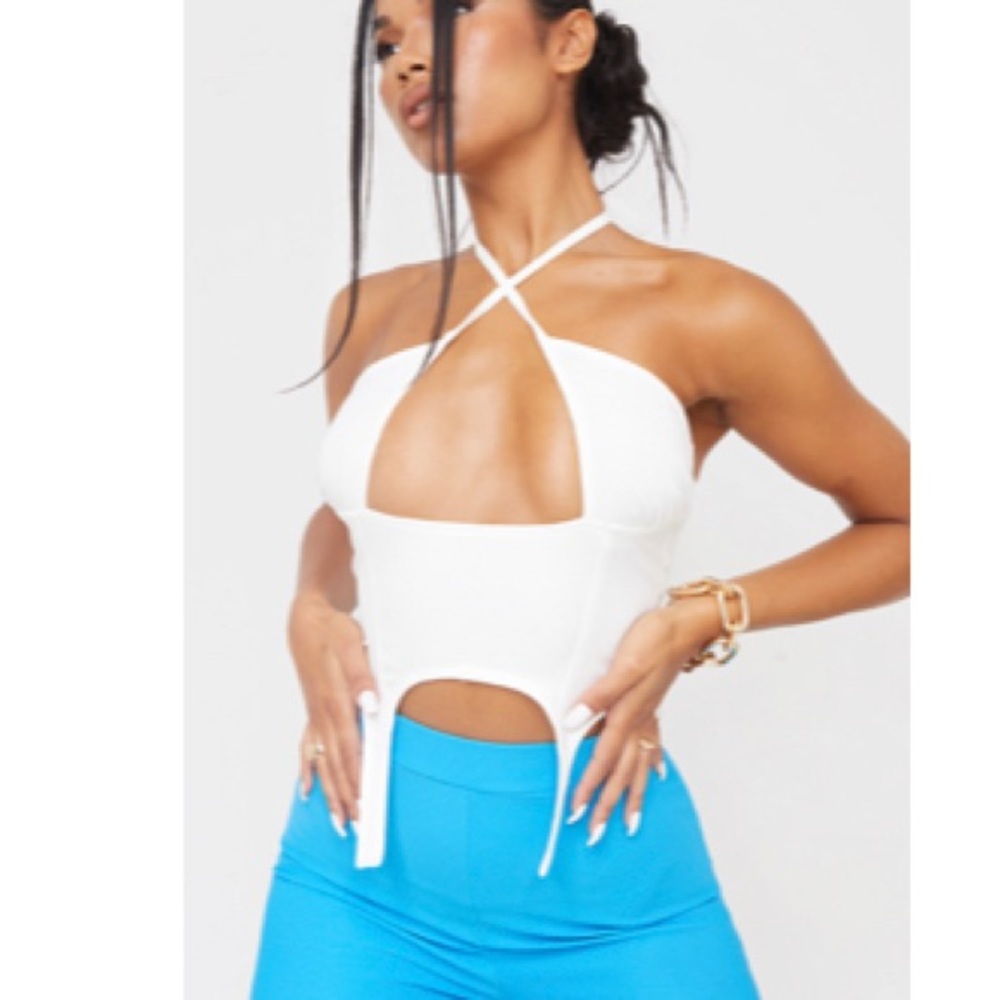 White Woven Crop Top